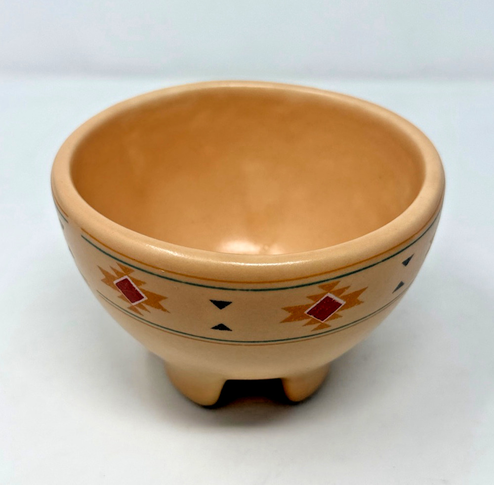 Treasure Craft Southwest Footed Salsa Bowl 1987 Pueblo Adobe USA